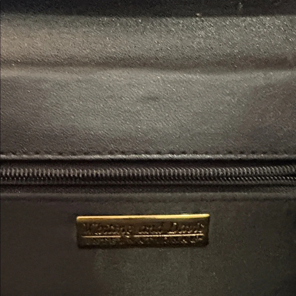 Whiting &‎ Davis Black Mesh Clutch with Gold Chain